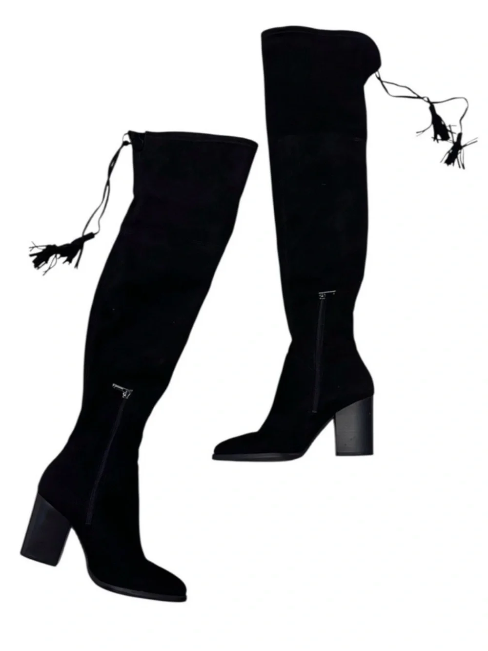 Marc Fisher LTD Okun Black Suede Over-the-Knee Boots Mob Wife Old Money Chic